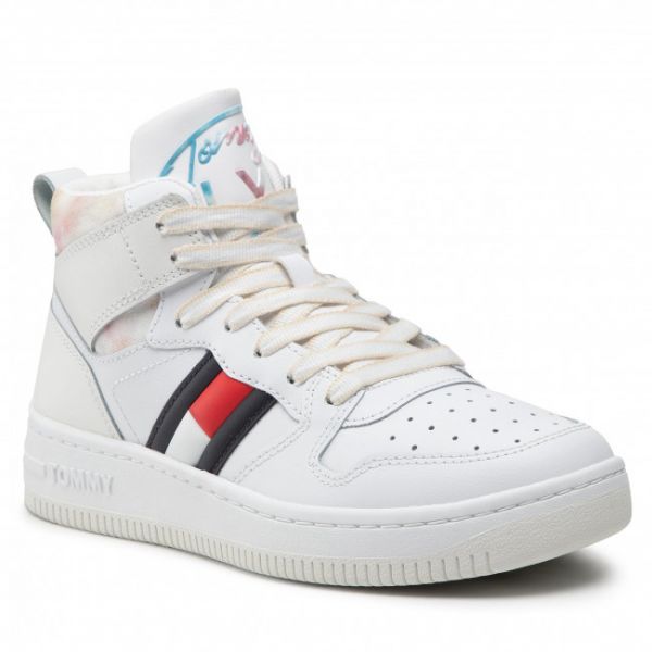 Sneakers TOMMY JEANS - Mid Basket Wmn EN0EN01793 White YBR Sneakers TOMMY JEANS - Mid Basket Wmn EN0EN01793 White YBR