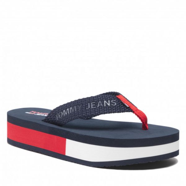 Infradito TOMMY JEANS - Webbing Mid Beach Sandal EN0EN01819 Twilight Navy C87