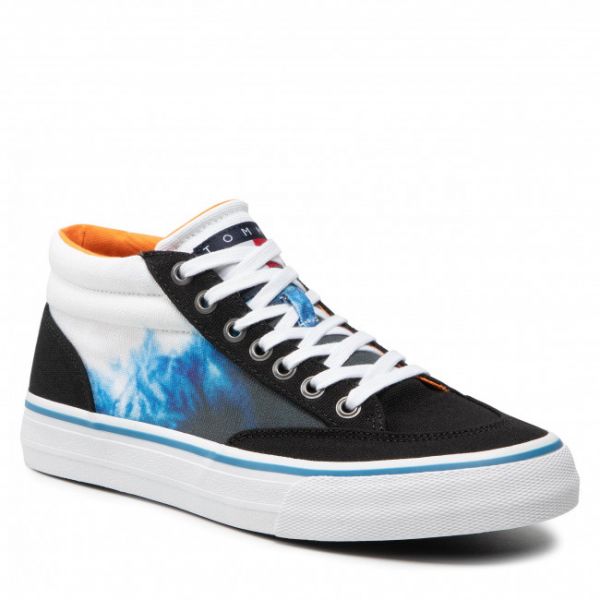 Sneakers TOMMY JEANS - Tie Dye Mid EM0EM00949 Black BDS