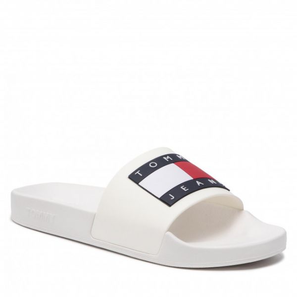 Ciabatte Tommy Jeans - Flag Pool Slide EM0EM01021 Ecru YBL Ciabatte Tommy Jeans - Flag Pool Slide EM0EM01021 Ecru YBL