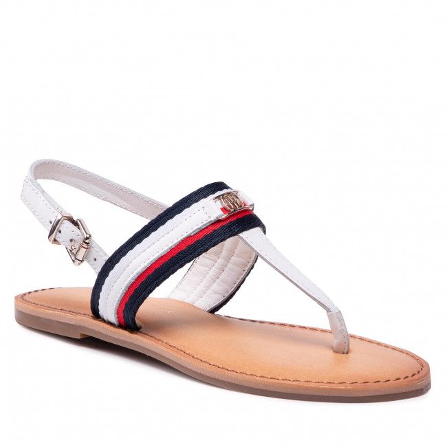 Sandali TOMMY HILFIGER - Corporate Webbing Flat Sandal FW0FW06232 Ecru YBL