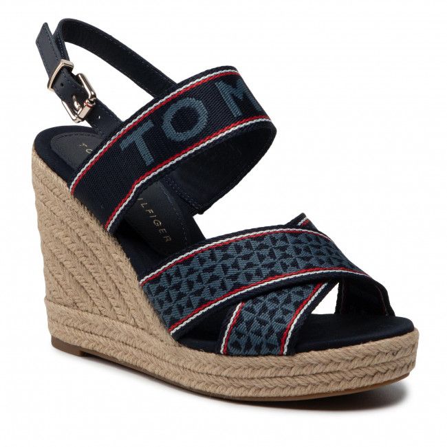 Espadrillas TOMMY HILFIGER - Webbing High Wedge Sandal FW0FW06355 Desert Sky DW5