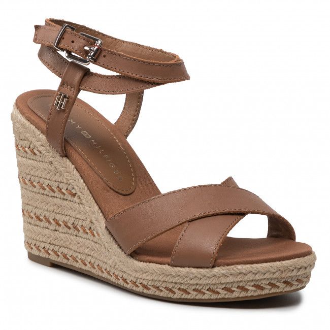 Espadrillas TOMMY HILFIGER - Feminine High Wegde Sandal FW0FW06238 Summer Cognac GU9