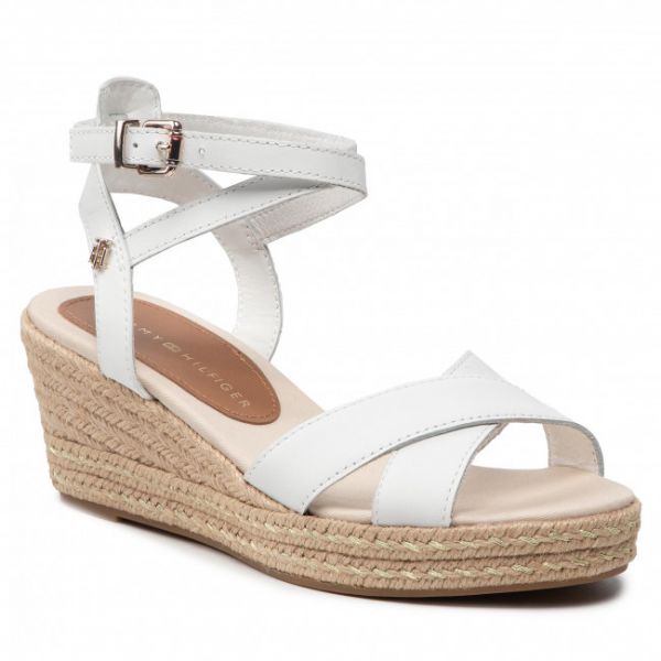 Espadrillas TOMMY HILFIGER - Feminine Low wedge Sandal FW0FW06303 Ecru YBL
