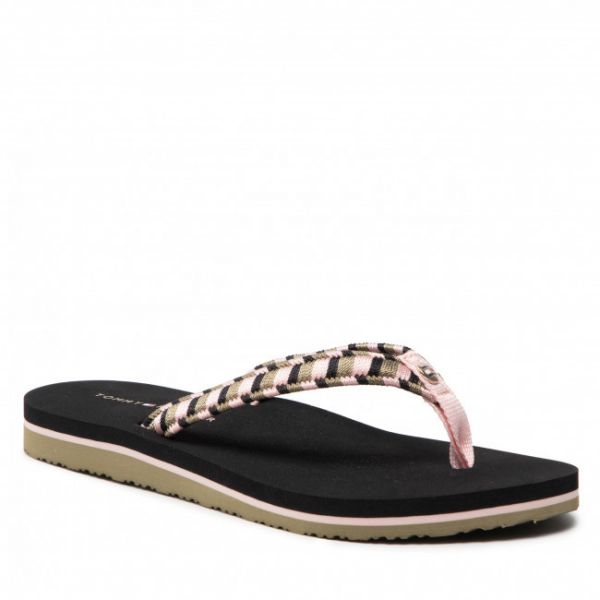 Infradito TOMMY HILFIGER - Woven Webbing Flat Beach Sandal FW0FW06426 Black BDS