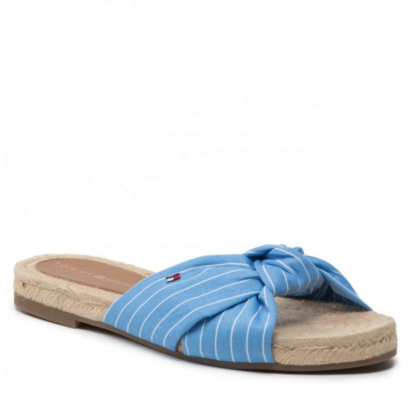 Espadrillas TOMMY HILFIGER - Th Stripes Flat Espadrille FW0FW06529 Hydrangea Blue C19