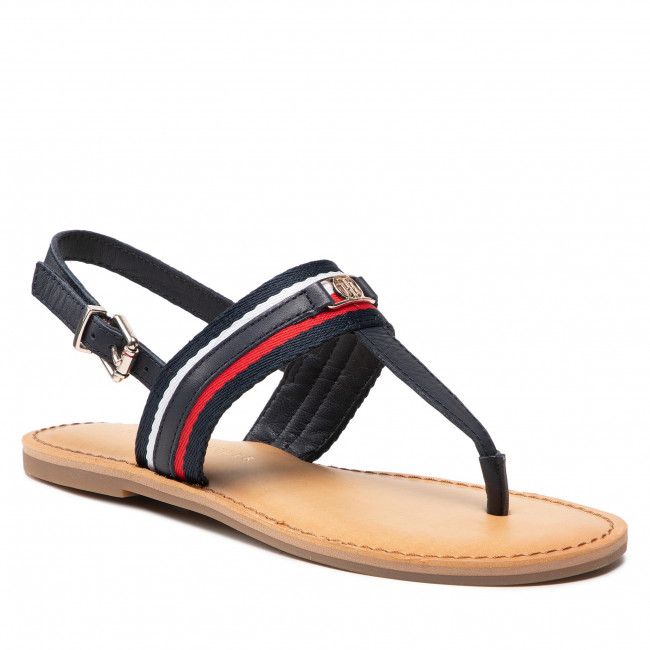 Sandali TOMMY HILFIGER - Corporate Webbing Flat Sandal FW0FW06232 Desert Sky DW5