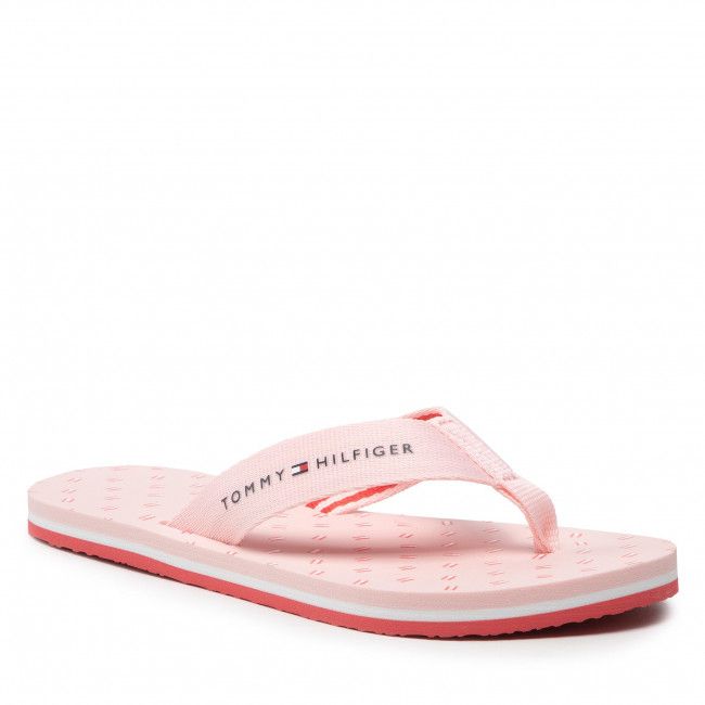 Infradito TOMMY HILFIGER - Flags Flat Beach Sandal FW0FW06429 Pink Dust TIP