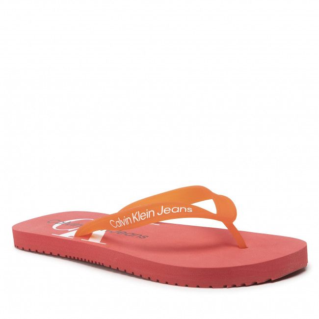 Infradito Calvin Klein Jeans - Beach Sandal Monogram Tpu YM0YM00055 Rhubarb Red XLV