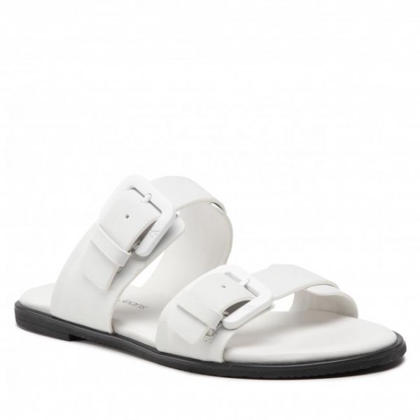 Ciabatte CALVIN KLEIN JEANS - Flat Sandal Twostraps Rub YW0YW00537 Bright White YAF Ciabatte CALVIN KLEIN JEANS - Flat Sandal Twostraps Rub YW0YW00537 Bright White YAF