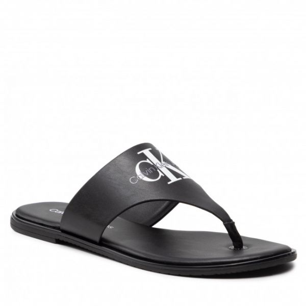 Infradito CALVIN KLEIN JEANS - Flat Sandal Toe Slide Lth YW0YW00538 Black BDS