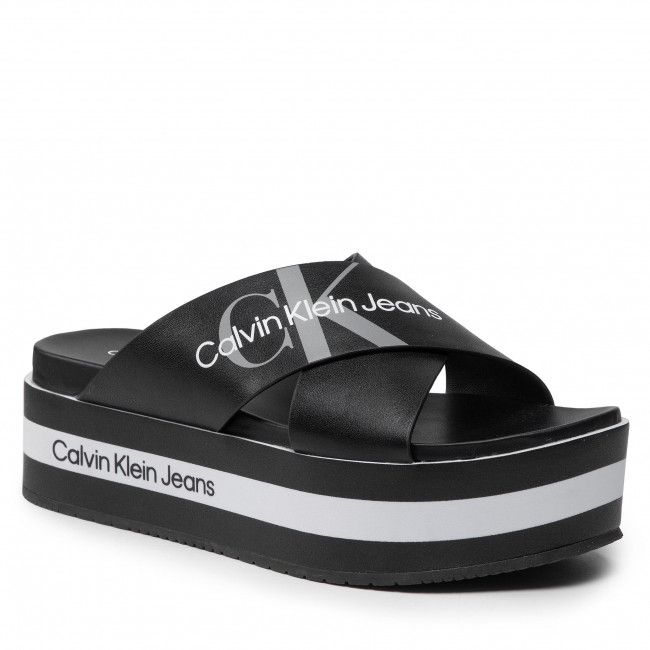 Ciabatte CALVIN KLEIN JEANS - Flatform Sandal Crisscross YW0YW00562 Black BDS