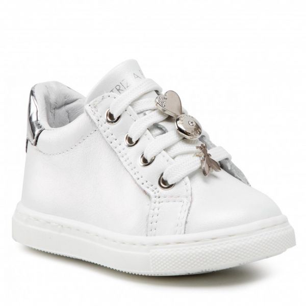 Sneakers PATRIZIA PEPE - JP102.30 Perlato Bianco/Argento Sneakers PATRIZIA PEPE - JP102.30 Perlato Bianco/Argento