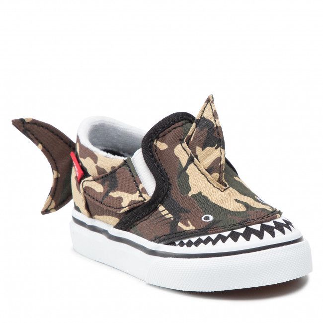 Scarpe sportive Vans - Slip-On V Shark VN0A7Q4ZASB1 (Camo Shark) Black/True W