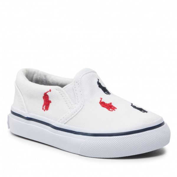 Scarpe sportive POLO RALPH LAUREN - Keanton Slip On RF103502 M White/Navy/Red Scarpe sportive POLO RALPH LAUREN - Keanton Slip On RF103502 M White/Navy/Red
