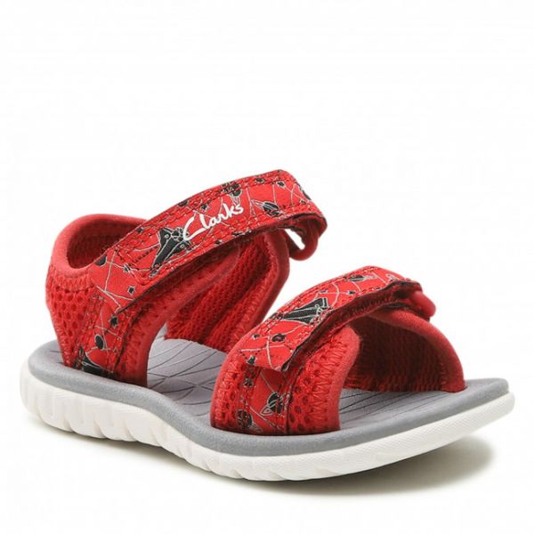 Sandali Clarks - Surfing Tide T 261661677 Red Combi Sandali Clarks - Surfing Tide T 261661677 Red Combi
