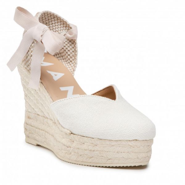 Espadrillas MANEBI - Heart Shape Wedges O 7.0 Wh White Organic Hemp