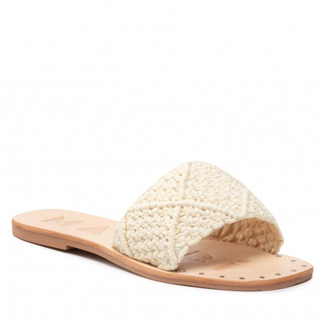 Ciabatte MANEBI - Leather Sandals S 6.9 Y0 Cream Cotton Crochet