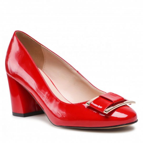 Scarpe basse SAGAN - 4716 Czerwony Lakier Złoto