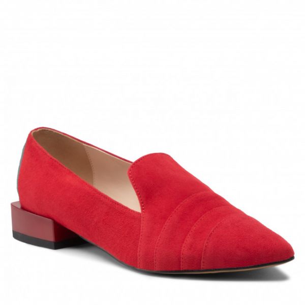 Loafers SAGAN - 4721 Czerwony Welur Loafers SAGAN - 4721 Czerwony Welur