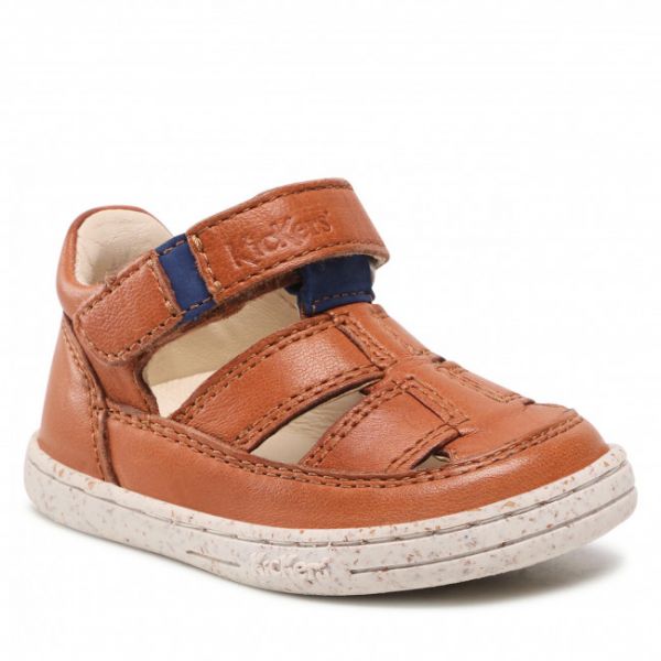 Sandali Kickers - Tractus 894820-10 Camel Bleu 114 Sandali Kickers - Tractus 894820-10 Camel Bleu 114