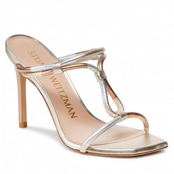 Sandali STUART WEITZMAN - Woven Knot 100 Sanda SA620 Liquid Metallic