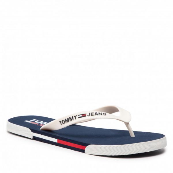 Infradito TOMMY JEANS - Mens Flag Beach Sandal EM0EM01032 Ecru YBL Infradito TOMMY JEANS - Mens Flag Beach Sandal EM0EM01032 Ecru YBL