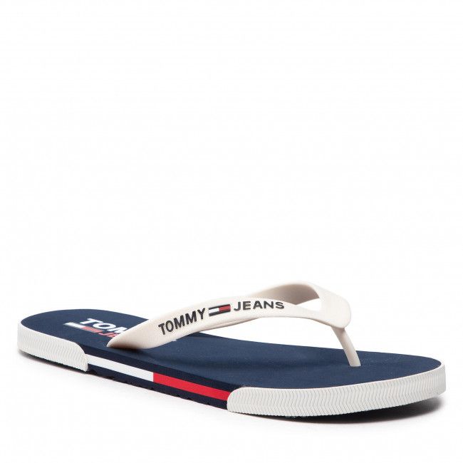 Infradito TOMMY JEANS - Mens Flag Beach Sandal EM0EM01032 Ecru YBL