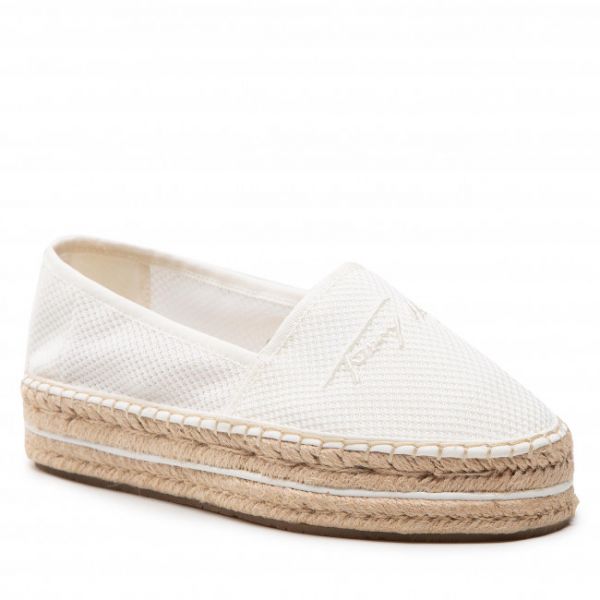 Espadrillas TOMMY HILFIGER - Th Textured Flatform Espadrille FW0FW06433 Ecru YBL
