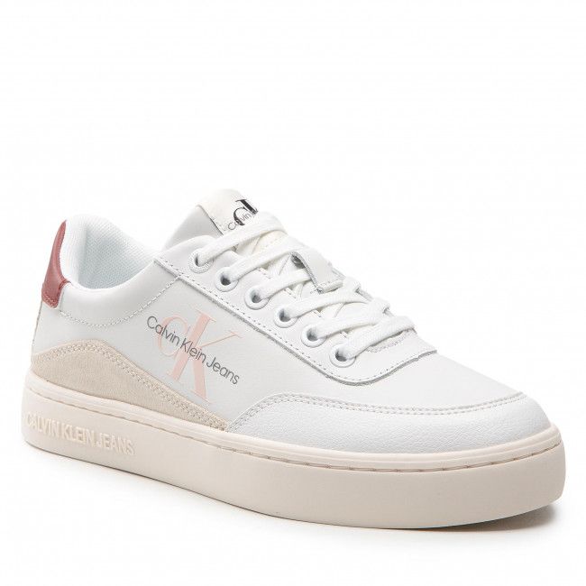 Sneakers Calvin Klein Jeans - Classic Cupsole Laceup Low Lth YW0YW00699 White/Terracotta