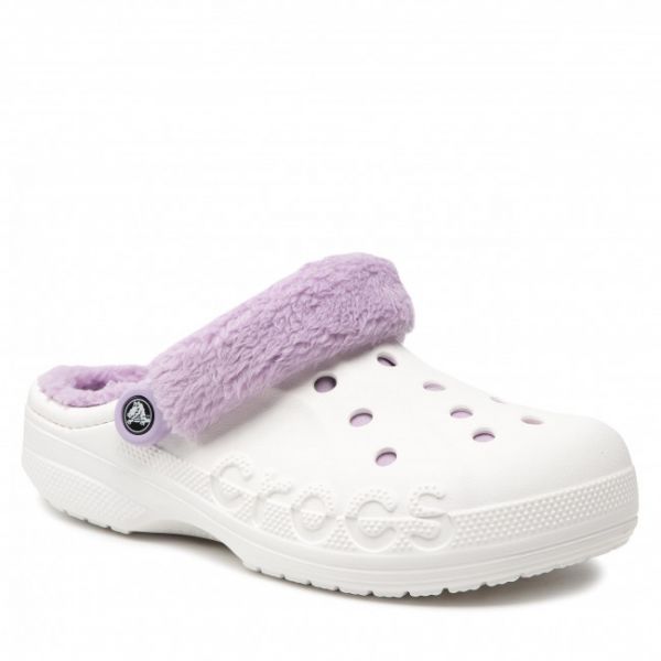 Ciabatte Crocs - Baya Lined Fuzz Strap Clog 206633 White/Lavender Ciabatte Crocs - Baya Lined Fuzz Strap Clog 206633 White/Lavender