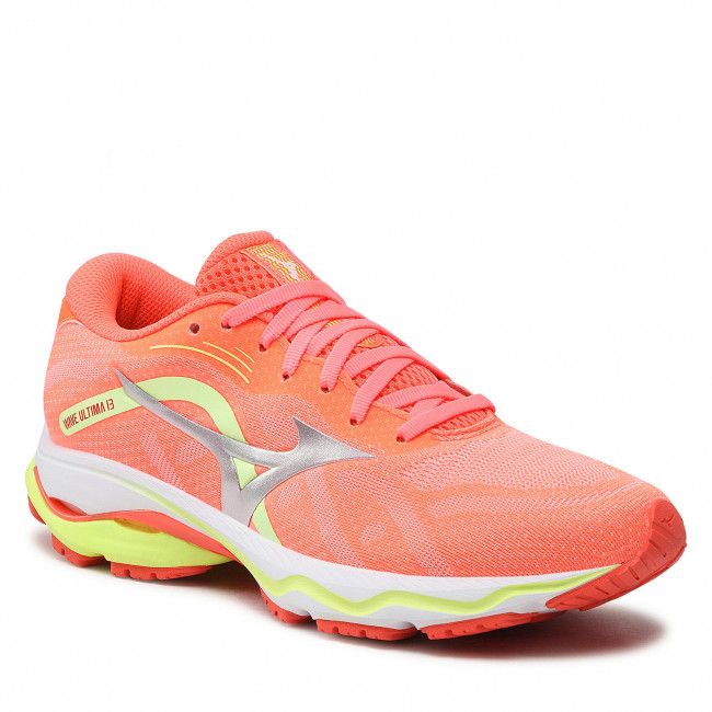 Scarpe Mizuno - Wave Ultra 13 J1GD2218 Neonflame/Silver/Neolime