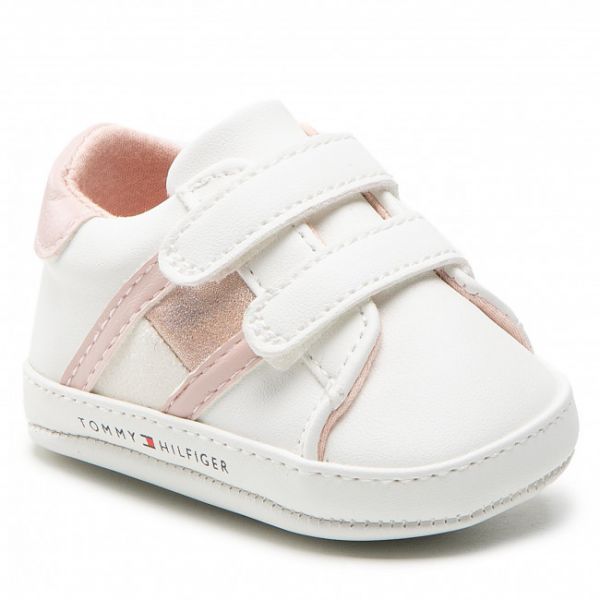 Sneakers TOMMY HILFIGER - Velcro Shoe T0A4-32111-0724 White/Pink X134 Sneakers TOMMY HILFIGER - Velcro Shoe T0A4-32111-0724 White/Pink X134