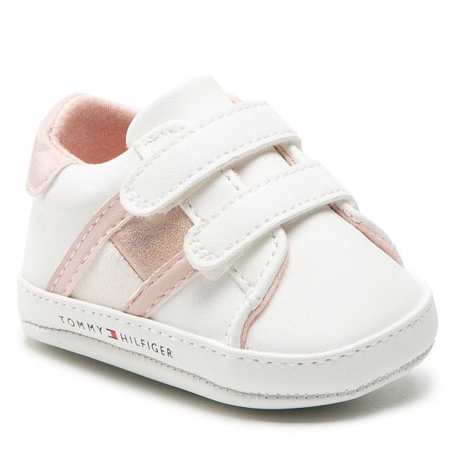 Sneakers TOMMY HILFIGER - Velcro Shoe T0A4-32111-0724 White/Pink X134