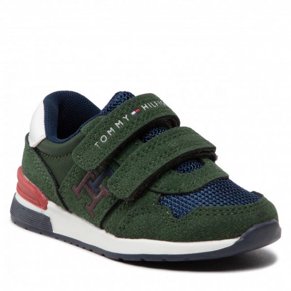 Sneakers TOMMY HILFIGER - Low Cut Velcro Sneaker T1B9-32490-1450 M Green/Blue X643 Sneakers TOMMY HILFIGER - Low Cut Velcro Sneaker T1B9-32490-1450 M Green/Blue X643