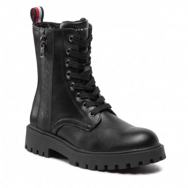 Stivali Tommy Hilfiger - Lace-Up Bootie T3A5-32391-1355 M Black 999 Stivali Tommy Hilfiger - Lace-Up Bootie T3A5-32391-1355 M Black 999