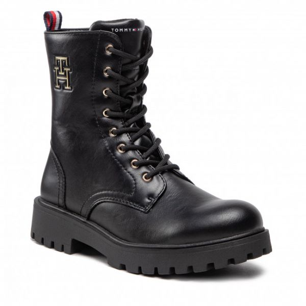 Stivali Tommy Hilfiger - Lace-Up Bootie T3A5-32392-1355 S Black 999 Stivali Tommy Hilfiger - Lace-Up Bootie T3A5-32392-1355 S Black 999