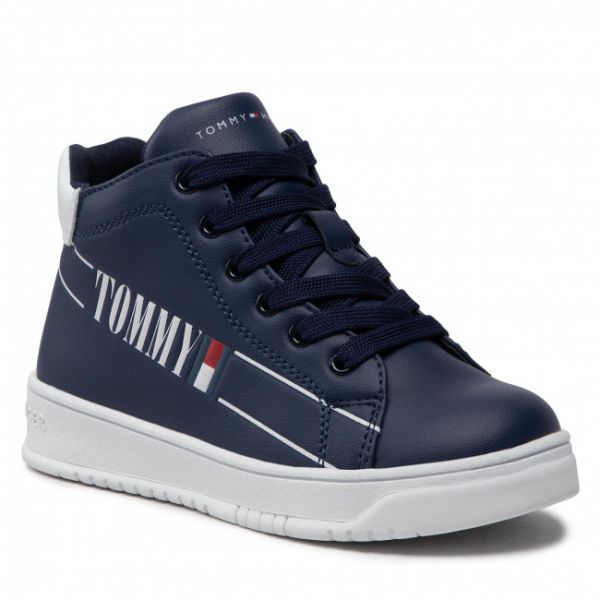 Sneakers TOMMY HILFIGER - High Top Lace-Up Sneaker T3B9-32463-1431 M Blue/White X007 Sneakers TOMMY HILFIGER - High Top Lace-Up Sneaker T3B9-32463-1431 M Blue/White X007