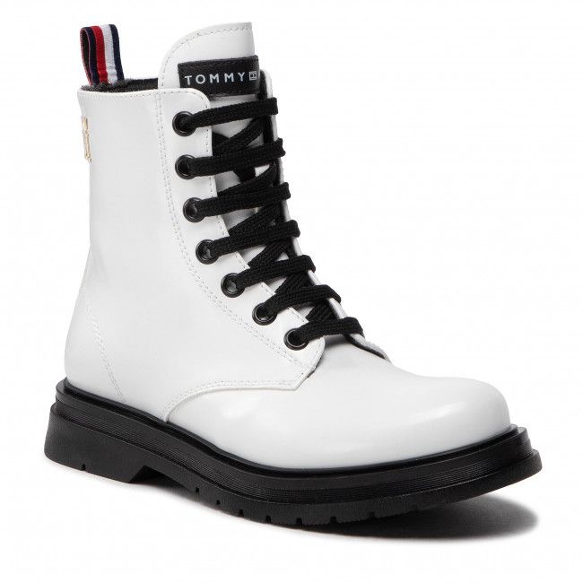 Scarponcini TOMMY HILFIGER - Lace-Up Bootie T4A5-32411-1453 M White 100