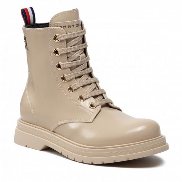 Scarponcini TOMMY HILFIGER - Lace-Up Bootie T4A5-32411-1453500 M Beige 500 Scarponcini TOMMY HILFIGER - Lace-Up Bootie T4A5-32411-1453500 M Beige 500
