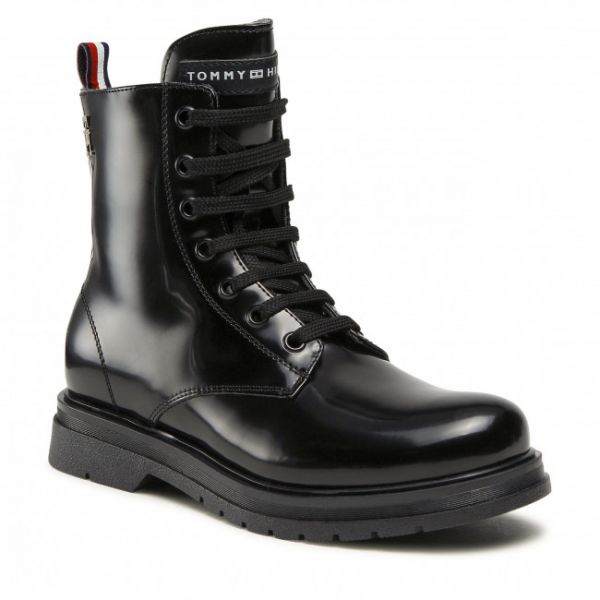 Stivali Tommy Hilfiger - Lace-Up Bootie T4A5-32411-1453 S Black 999 Stivali Tommy Hilfiger - Lace-Up Bootie T4A5-32411-1453 S Black 999