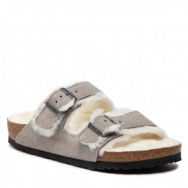 Pantofole Birkenstock - Arizona Shearling 1017402 Stone Coin