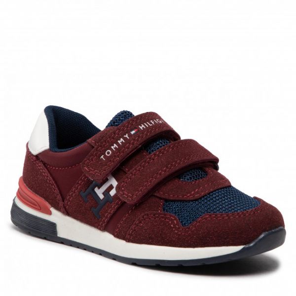 Sneakers Tommy Hilfiger - Low Cut Velcro Sneaker T1B9-32490-1450 S Bordeaux/Blue A240 Sneakers Tommy Hilfiger - Low Cut Velcro Sneaker T1B9-32490-1450 S Bordeaux/Blue A240