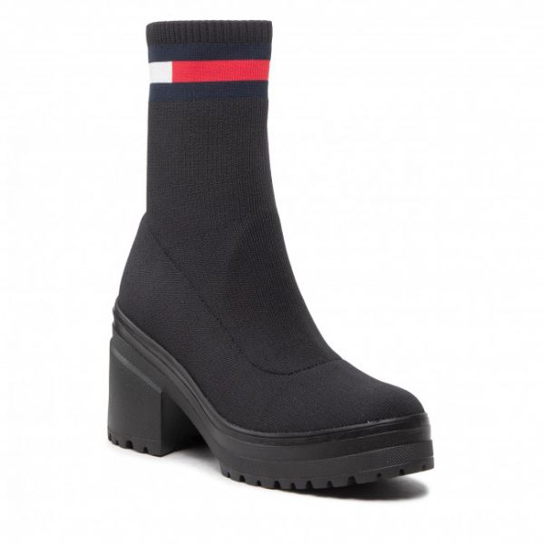 Tronchetti Tommy Jeans - Water Resistent Knitted Boot EN0EN01914 Black BDS