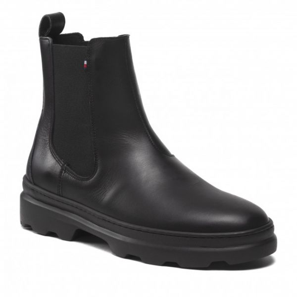 Chelsea TOMMY HILFIGER - Comfort Hilfiger Leather Chelsea FM0FM04193 Black BDS Chelsea TOMMY HILFIGER - Comfort Hilfiger Leather Chelsea FM0FM04193 Black BDS