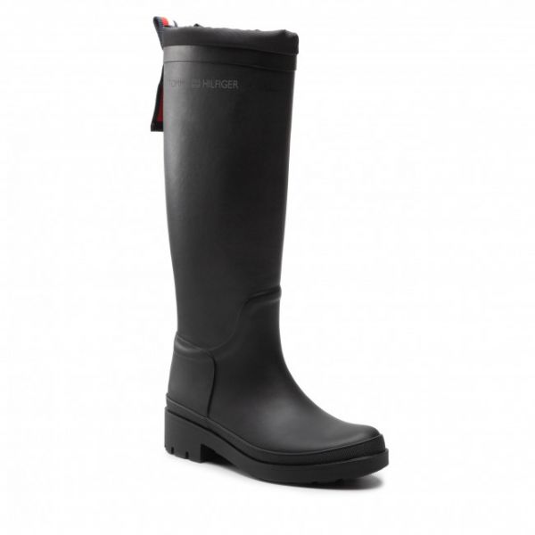Wellington Tommy Hilfiger - Th Overknee Rainboot Monogram FW0FW06868 Black BDS