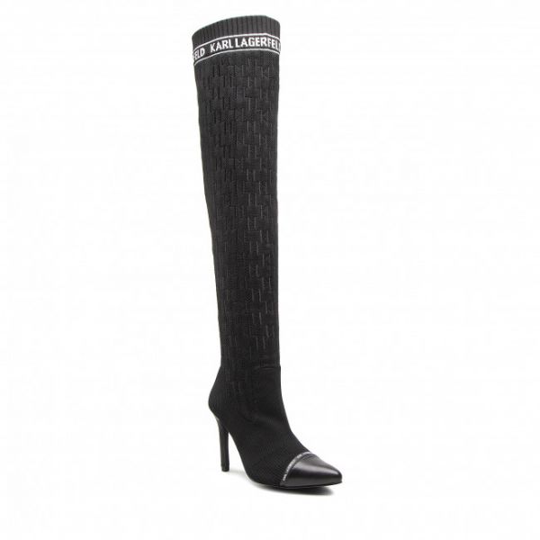 Stivali sopra il ginocchio KARL LAGERFELD - KL31691 Black Knit Textile Stivali sopra il ginocchio KARL LAGERFELD - KL31691 Black Knit Textile
