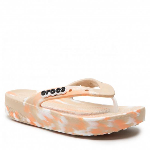 Infradito CROCS - Classic Platform Marbled Flip W 207824 Chai/Multi