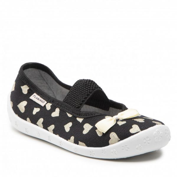 Pantofole Flamingo - R012500 Czarny/Złoto Pantofole Flamingo - R012500 Czarny/Złoto