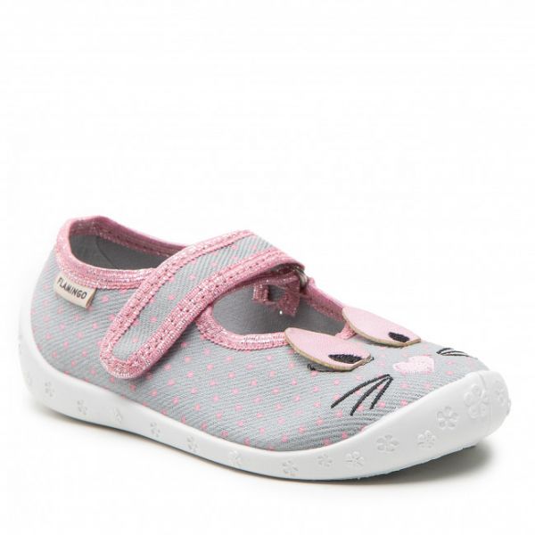 Pantofole Flamingo - R09000-B Szary/Róż Pantofole Flamingo - R09000-B Szary/Róż